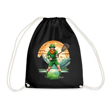 St. Patrick's Day Kleeblatt Lacrosse - Turnbeutel - Schwarz - Vorne