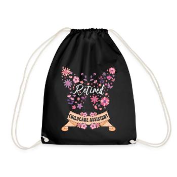 Retired Female Childminder Retired - Drawstring Bag - black - Front