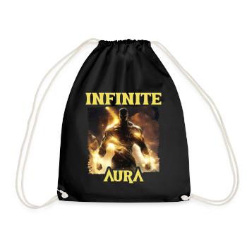 Aura Infinie Points Humor Meme Aura - Drawstring Bag - black - Front