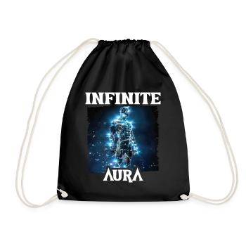 Aura Infinie Points Humor Meme Aura - Drawstring Bag - black - Front