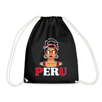 Drapeau Pérou Femme Péruvienne - Sac de sport léger - noir - Devant
