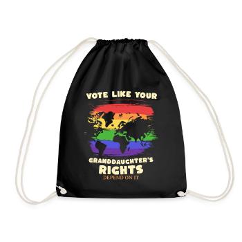 Grandma Feminism Little Girl Granny - Drawstring Bag - black - Front