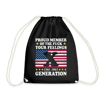 USA Vintage Generation X Gift Idea - Drawstring Bag - black - Front