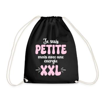 Petite Énergie XXL Humour Petite Femme - Sac de sport léger - noir - Devant