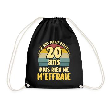 Marié 20 Ans Fête 20 Ans De Mariage - Sac de sport léger - noir - Devant
