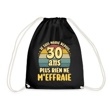 Marié 30 Ans Fête 30 Ans De Mariage - Sac de sport léger - noir - Devant