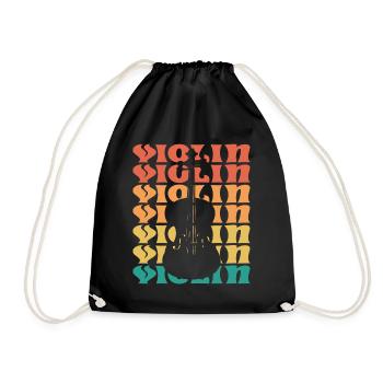 Violon Vintage Musicien Violoniste - Sac de sport léger - noir - Devant