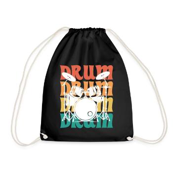 Batterie Vintage Musicien Batteur - Sac de sport léger - noir - Devant