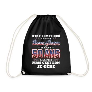 Humour Homme 50 ans Fête Anniversaire - Sac de sport léger - noir - Devant