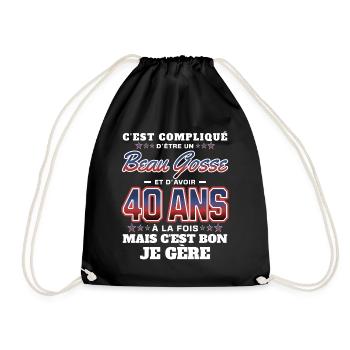 Humour Homme 40 ans Fête Anniversaire - Sac de sport léger - noir - Devant