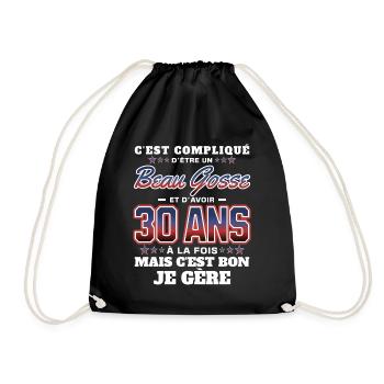 Humour Homme 30 ans Fête Anniversaire - Sac de sport léger - noir - Devant