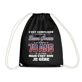 Humour Homme 70 ans Fête Anniversaire - Sac de sport léger - noir - Devant