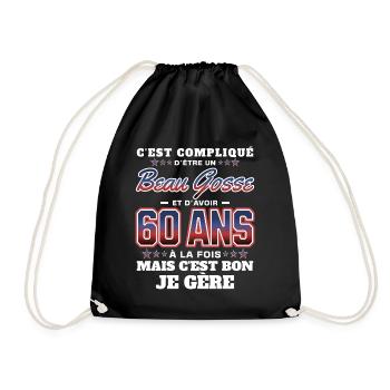 Humour Homme 60 ans Fête Anniversaire - Sac de sport léger - noir - Devant