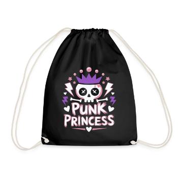 Femme Punk Princesse Rockeuse Punk - Sac de sport léger - noir - Devant