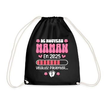Bébé Grossesse Mère Encore Maman 2025 - Sac de sport léger - noir - Devant