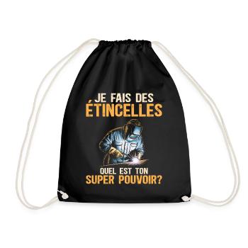 Étincelles Super Pouvoir Humour Soudeur - Sac de sport léger - noir - Devant
