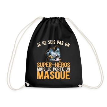 Super-Héros Humour Soudeur - Sac de sport léger - noir - Devant