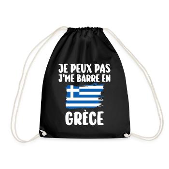 J'Me Barre En Grèce Voyage Cadeau - Sac de sport léger - noir - Devant