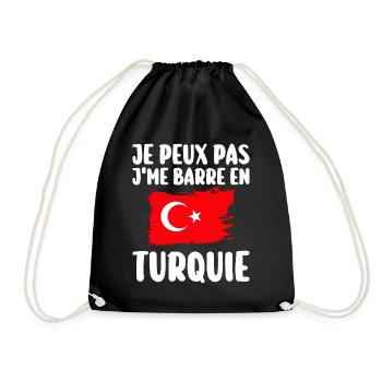 J'Me Barre En Turquie Voyage Cadeau - Sac de sport léger - noir - Devant