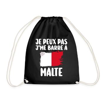 J'Me Barre à Malte Voyage Cadeau - Sac de sport léger - noir - Devant