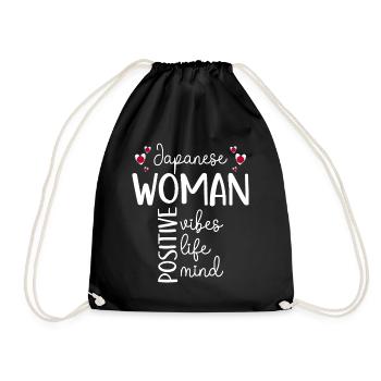 Fille Positive Femme Japonaise - Sac de sport léger - noir - Devant