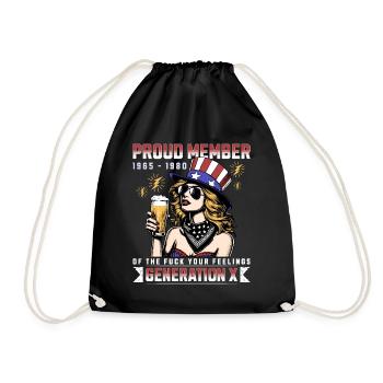 Woman USA Humor Generation X - Drawstring Bag - black - Front