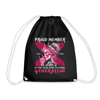 Femme Crâne Humour Génération X - Sac de sport léger - noir - Devant