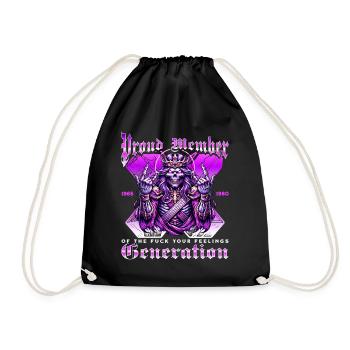 Skull Rock Humor Generation X - Drawstring Bag - black - Front