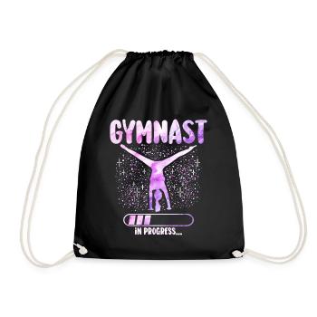 Gymnastik Geschenk Mädchen Turnerin - Turnbeutel - Schwarz - Vorne