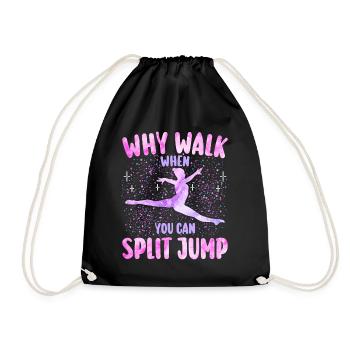 Gymnastik Geschenk Mädchen Turnerin - Turnbeutel - Schwarz - Vorne