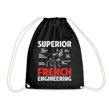 Humour Cadeau Chien Bouledogue Français - Sac de sport léger - noir - Devant