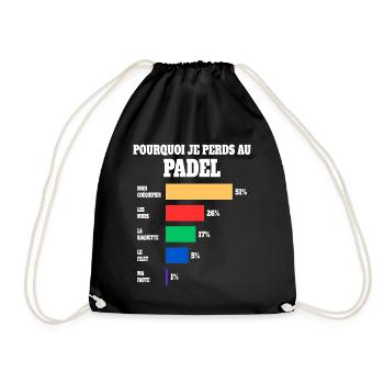Maillot Humour Joueur Padel - Sac de sport léger - noir - Devant