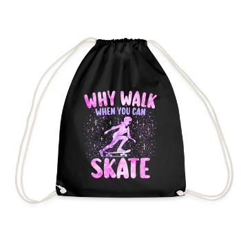 Fille Pratiquante Skate Femme Skateuse - Sac de sport léger - noir - Devant
