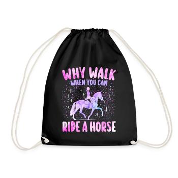 Équitation Cheval Fille Femme Cavalière - Sac de sport léger - noir - Devant