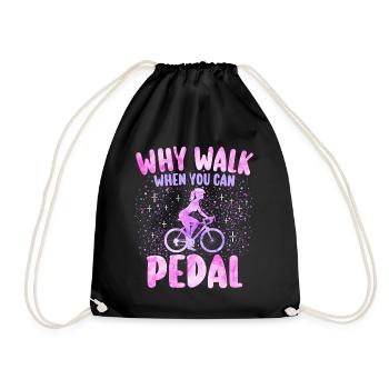 Humor Fahrrad Mädchen Frau Radfahrerin - Turnbeutel - Schwarz - Vorne