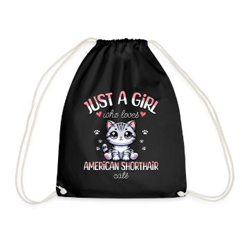 Fille Adore Chat American Shorthair - Sac de sport léger - noir - Devant