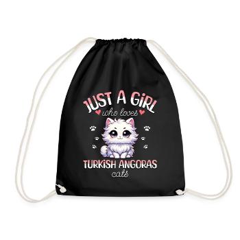Fille Adore Chat Angora Turc - Sac de sport léger - noir - Devant