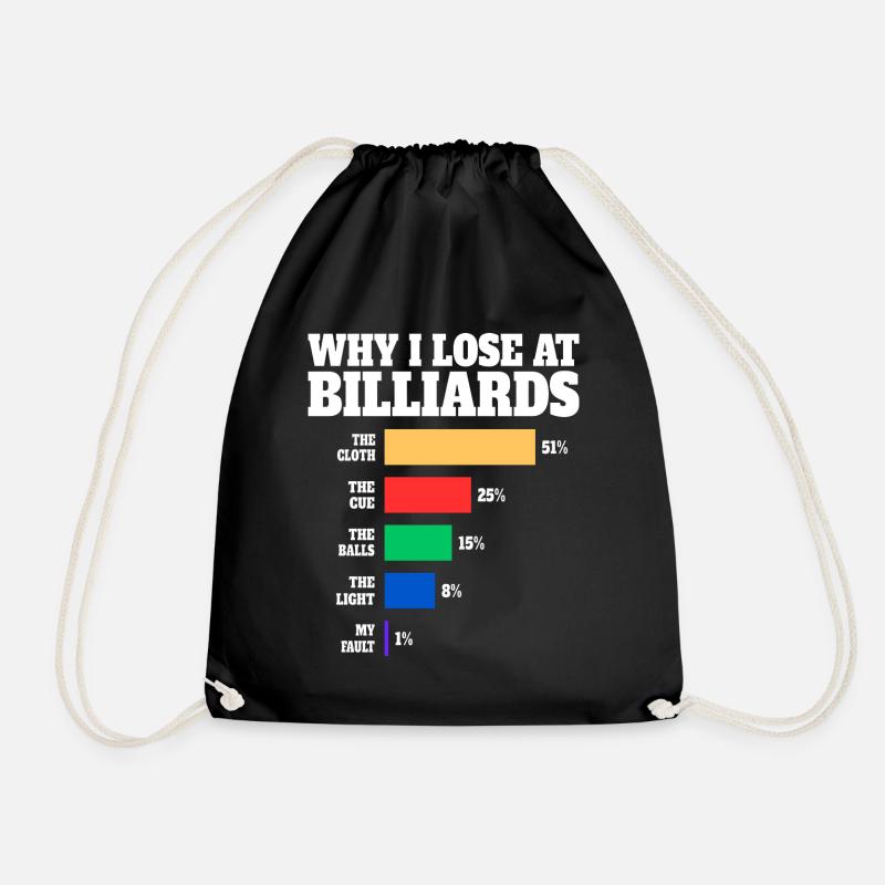 Billard Spieler Humor Billard - Turnbeutel - Schwarz