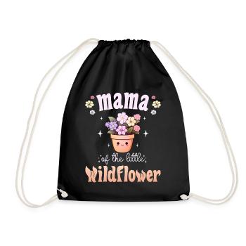Flower Baby Birth Child Mom - Drawstring Bag - black - Front