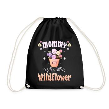 Flower Baby Birth Child Mom - Drawstring Bag - black - Front