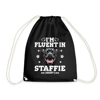 Parler Le Staffie Cadeau Humour Chien Staffie - Sac de sport léger - noir - Devant