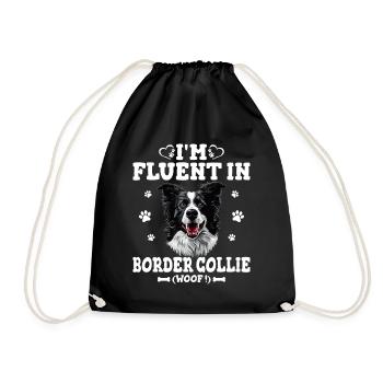 Parler Border Collie Humour Chien Border Collie - Sac de sport léger - noir - Devant