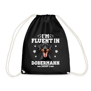 Parler Le Dobermann Humour Chien Dobermann - Sac de sport léger - noir - Devant