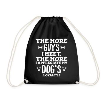 Single Woman Quote Humor Dog - Drawstring Bag - black - Front