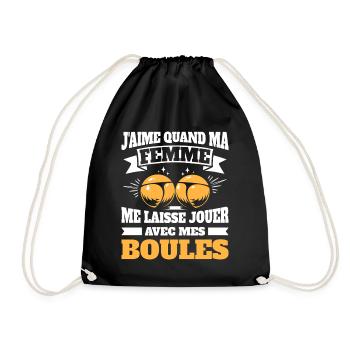 Humour Pétanque Jouer Boules Pétanque - Sac de sport léger - noir - Devant