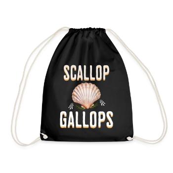 Humor Scallop Gallops Meme - Drawstring Bag - black - Front