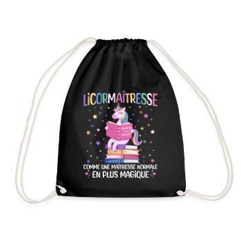 Licormaitresse Licorne Enseignante - Sac de sport léger - noir - Devant