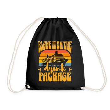 Humor Drinks Cruise Vacation - Drawstring Bag - black - Front