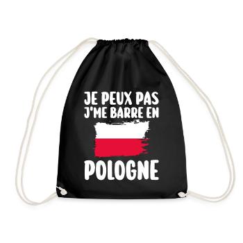 J'Peux Pas J'Me Barre En Pologne Voyage - Sac de sport léger - noir - Devant