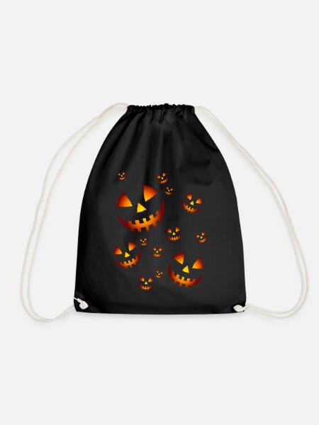 The pumpkins in the night - Drawstring Bag - black